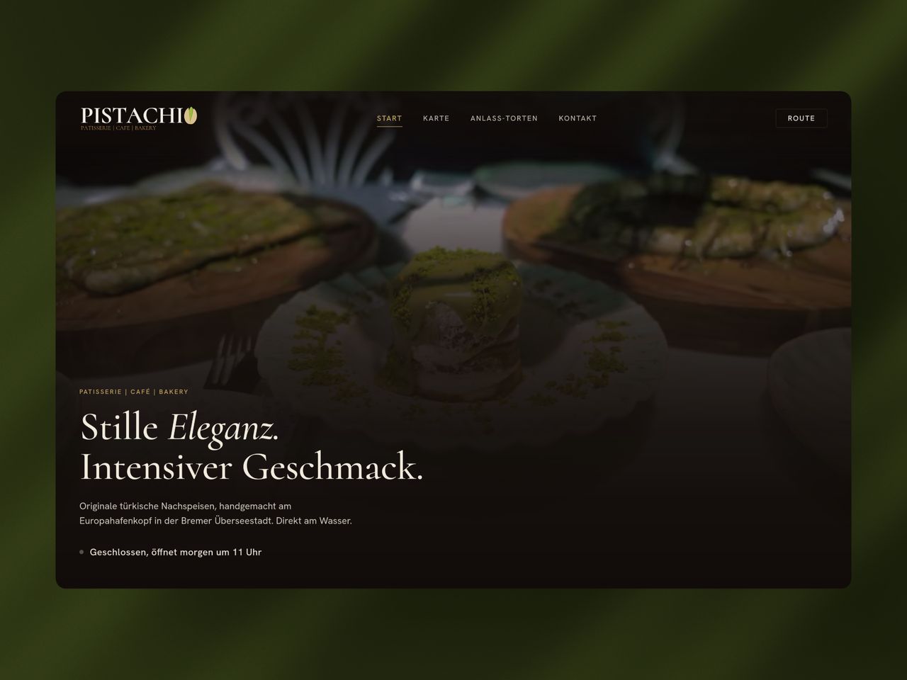 Pistachio Grand Café — Café & Patisserie Website