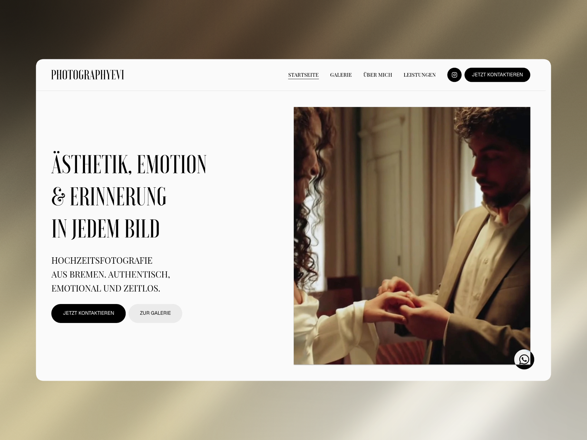 Photographyevi — Hochzeitsfotograf Website